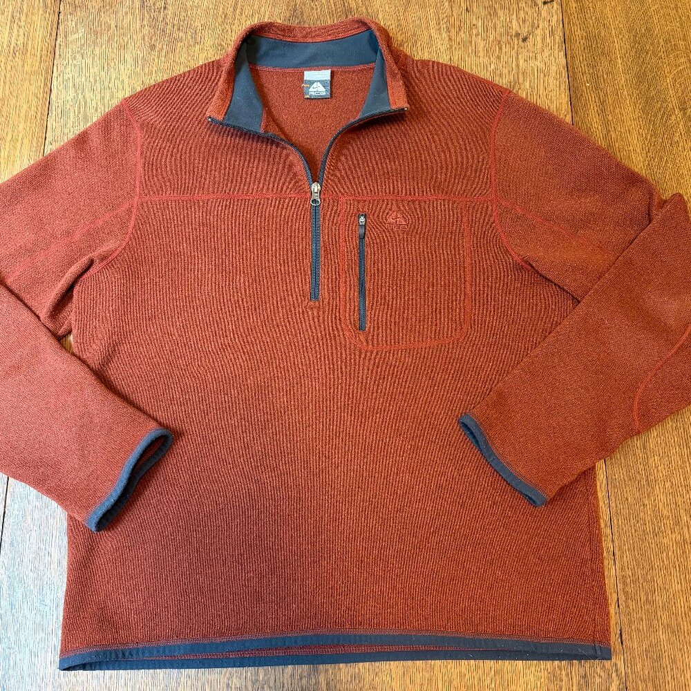 Nike ACG Men's Quarter Zip Fleece Sweater - Large, Red/Orange